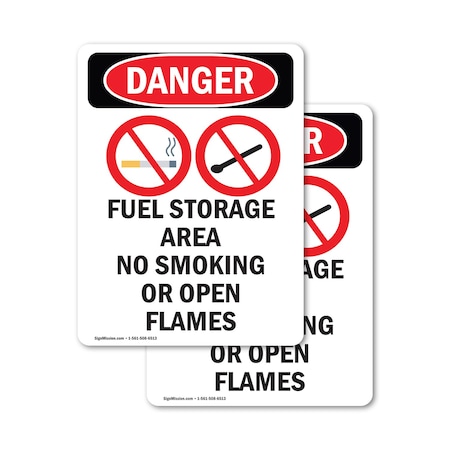 Signmission Fuel Storage Area No, 18 in W x Rectangle, Vinyl Decal OS-2PACK-DS-D-1824-V-1269